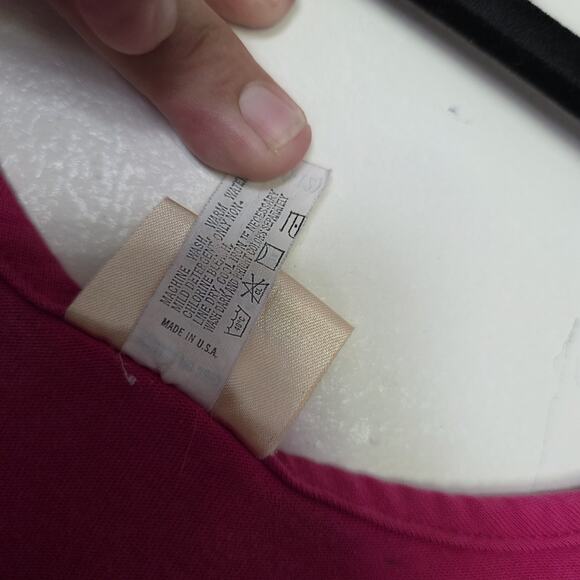 Vtg LL Bean Midi Dress Womens M Pink Stretch Pockets USA Retro Cotton Minimalist - Picture 10 of 10